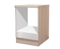 MMR Küchen-Herdumbauschrank DERRY - Umbauschrank - Küchenschrank - Breite 60 cm - Perlmutt Weiß