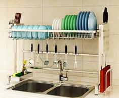 Nfudishpu Spülbeckenständer Abtropffläche für Spülbeckenständer Edelstahl über dem Spülbeckenregal Lagerregal (Spülbeckengröße ≤ 35,4 Zoll)