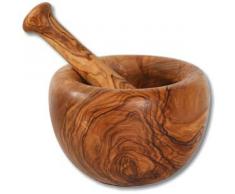Olivenholz Mörser ca 12 cm Außendurchmesser Handarbeit Jedes Stück ein Unikat incl. Stößel