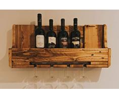 Weinregal aus Palette mit Liebe zum Detail Palettenmöbel/Glashalter/Küchenregal