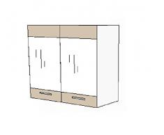 Küchen Glashängeschrank 80 cm für das Modell,Dave 240 Eiche Sonoma Trüffel