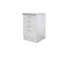 Flex-Well Küchenschrank UNNA | Auszug-Unterschrank | 1 Auszug, 3 Schubladen | Breite 50 cm | Weiß