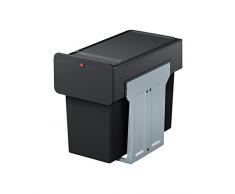 HAILO Einbau-Mülleimer: Mülltrennung für Küchen-Unterschrank | Duo-Trennsystem 2x14 Liter mit Vollauszug | Montage in wenigen Sekunden | EcoLine Design L