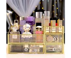 Make-up-Tasche Retro Kosmetik-Aufbewahrungsbehälter Haushalts-Regal erhältlich Verschiedene Schubladen Lippenstift Maske Hautpflege Glas Lünette Inlay Transparent