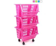 INDE Küchentrolley, 38 x 28 x 54 cm, 3 Körbe, farblich Sortiert