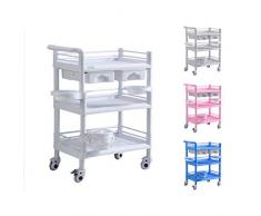 CX Medizinischer Wagen, fahrbarer Rollwagen mit Schubladen, Kleiner Schaufelwagen mit Ablageschale, Universalrad mit Bremse, 200 kg Zuladung