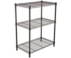 AmazonBasics Lagerregal mit 3 Regalböden, bis zu 115 kg pro Regalboden, Schwarz