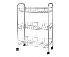 Küchenrollwagen - Das kleine Stauraum-Wunder passt in jede Nische - Rollregal aus Metall - Küchenwagen mit Rollen, 3 Etagen