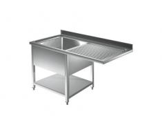 Spülzentrum 1 Becken links - 1,4 x 0,6 m Edelstahl Spüle Spülbecken Spülschrank