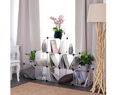 dibea Steckregal aus Kunststoff, Schuhregal, Aufbewahrungsregal, modulares System mit 9 Fächern, 30 x 30 cm