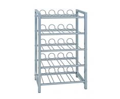 Haku Möbel Flaschenständer - Stahlrohr alufarben lackiert für ca 35 Flaschen H 59 cm