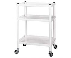 WOLTU RW013ws Servierwagen Küchenwagen Rollwagen Küchentrolley Metall 3 Etagen Weiß