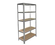 shelfplaza® HOME Steckregal 180x90x45cm verzinkt 5 Böden - Kellerregal Lagerregal Metallregal Schwerlastregal Garagenregal Fachbodenregal Werkstattregal Haushaltsregal Ordnerregal