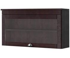 Loft24 A/S Hängeschrank Glashängeschrank Oberschrank Wandschrank 1 Klappe Küche Wohnzimmer Schrank Kiefer Massiv Landhaus (Havanna lackiert)