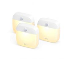 eufy Lumi Stick-On Nachtlicht, Dreierpack Beleuchtung zum Aufkleben, das Upgrade, warmes LED-Licht, mit Bewegungssensor, energieeffizient, klein & kompakt, für Schlafzimmer, Bad, Küche, Flur, Treppen