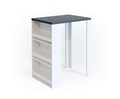 Vicco Bartisch Bar Weiß Anthrazit Tresen Bartresen Stehtisch Tisch Tresentisch Bistrotisch Küche mit 3 extra Fächern (Weiß Anthrazit)