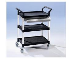 Allzweckwagen mit Schubladen - LxBxH 850 x 480 x 1000 mm, 1 Schublade - 3 Etagen, Tragfähigkeit 250 kg - Allzweckwagen Allzweckwägen Etagenwagen Etagenwägen Mehrzweckwagen Mehrzweckwägen Rollwagen Rollwägen Schubladenrollwagen