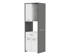 habeig Hochschrank Cousine 817 Küchenschrank Küchenregal Buffetschrank weiß grau