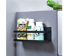 OIZEN Kühlschrank Regal Hängeregal für Kühlschrank Magnet Gewürzregal mit Ablage Küchenregal Küchen Organizer Aufbewahrung, Schwarz