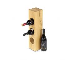 GREENHAUS Weinständer Eiche 56x13x13 cm 3 Flaschen Massivholz und Handarbeit aus Deutschland Weinregal Holz