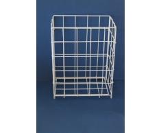 Sammelkorb Abfallkorb Metall weiss klein 28,5 x 19 x 35,5 cm, Drahtgeflecht, Drahtgestell