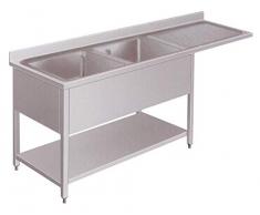 Spülzentrum 2 Becken links Spültisch Spüle Abwaschtisch Gewerbe Gastronomie