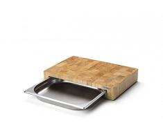 Continenta Schneidebrett Stirnholz mit Edelstahl Schublade Maße: 39 x 27 x 6 cm