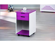 Inter Link 20701030 Rollcontainer Kinderkommode Kinderzimmer Rollschrank Rollwagen 2 Schubladen lila