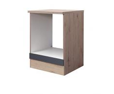 MMR Küchen-Herdumbauschrank LIVERPOOL - Küchenschrank - Ofenschrank - 60 cm breit - Basaltgrau Matt