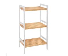 SONGMICS Bambus Küchenregal Breite 45 cm Standregal Bücherregal Badregal Natur mit 3 Ablagen BCB73Y