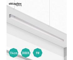 Oktaplex lighting LED Unterbau-Leuchte mit Schalter Riga 114cm I Praktische Unterschrank-Beleuchtung Lichtröhre 18W 1620lm Blendfreie Helle Küchen-Beleuchtung LED Leiste Warmweiß 3000K erweiterbar