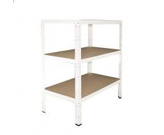 shelfplaza® HOME Steckregal 90x70x40cm weiß 3 Böden - Kellerregal Lagerregal Metallregal Schwerlastregal Garagenregal Fachbodenregal Werkstattregal Haushaltsregal Ordnerregal