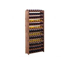 Weinregal / Flaschenregal System Optiplus Modell 5, für 91 Fl., Holzverbundstoff, braun gebeizt