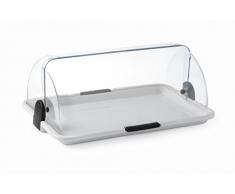 HENDI Buffet-Vitrine, Serviertablett aus ABS Kunststoff, Rolltop-Haube aus SAN Kunststoff, 465x310x(H)190mm
