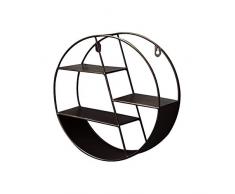 Wandregal Gold Gold/Schwarz/Weiß Mit 4 Böden, Gewürzboard Küchenregal Regal Vintage Und Natur Stil Zur Aufbewahrung Von Pflanzen, Zeitschriften, Ornamenten (29x29x9.5cm)