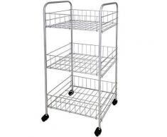 Generic Aufbewahrungstasche für Küchentrolley/Küchenrollen, Chrom, mit Rädern, für Gemüse/Obst / Gemüse/Obst