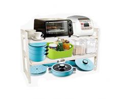 LARRY SHELL Spülbeckenregal Edelstahl-Lagerregal -2-stufig erweiterbar Verstellbarer multifunktionaler Arbeitsplattenspeicher für Küche, Bad und Garten