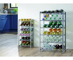 Haku Möbel Flaschenständer - Stahlrohr alufarben lackiert - für ca 54 Flaschen H 90 cm