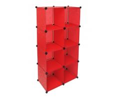 Büro Flur Regal Schrank Steckregal Wandregal Sideboard in Rot