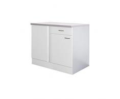 Flex-Well Küchenschrank UNNA | Eck-Unterschrank | 1-türig, 1 Schublade | Breite 110 cm | Weiß