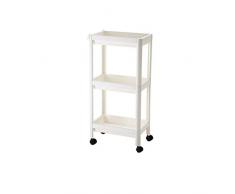 Duschregal Serria® multifunktionale Allzweckwagen mit Rollen 3 Schubladen, Nischenregal mit 3 Ebenen,separat benutzbar,einfache Küchenregal-Bodenrolle mit abnehmbarem dreistufigem Haus (Weiß)