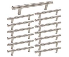 15 Stück Schrank Schublade Türgriff Stangengriff LS201BSS128 Bohrlochabstand 128mm Edelstahl Küchenschrank Möbelgriffe Kleiderschrank Zieht Griffe