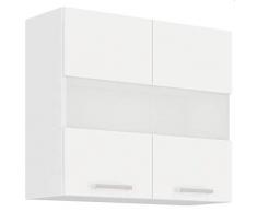 EKO White Glashängeschrank 80 Weiss matt Küchenzeile Küchenblock Einbauküche