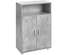 ts-ideen Schrank Kommode Sideboard Küchenbuffet Standregal MDF Grau Betonoptik Holz 94 x 60 cm