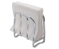 iDesign Serviettenhalter, schlanker Serviettenständer aus Metall, eleganter Serviettenspender für Tisch oder Küchentheke, silberfarben