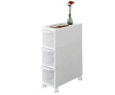 SoBuy® FRG41-K-W Rollwagen mit DREI Schüben Nischenwagen Badrollwagen Schubladencontainer Küchenregal