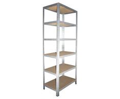 shelfplaza® HOME Steckregal 200x70x40cm verzinkt 6 Böden - Kellerregal Lagerregal Metallregal Schwerlastregal Garagenregal Fachbodenregal Werkstattregal Haushaltsregal Ordnerregal