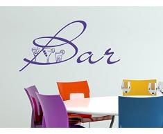 Graz Design 620175_40_070 Wandtattoo Deko für Küche Esszimmer Wände gestalten Ideen Spruch Bar und 3 Cocktail Gläsern 79x40cm Schwarz