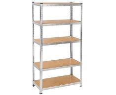 TecTake Werkstattregal Steckregal Lagerregal - diverse Größen - (900x400x1800mm | Nr. 401493)