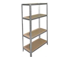 shelfplaza® HOME Steckregal 180x120x40cm verzinkt 4 Böden - Kellerregal Lagerregal Metallregal Schwerlastregal Garagenregal Fachbodenregal Werkstattregal Haushaltsregal Ordnerregal